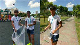 日選手掃公園　圖／翻攝自林口大家庭臉書