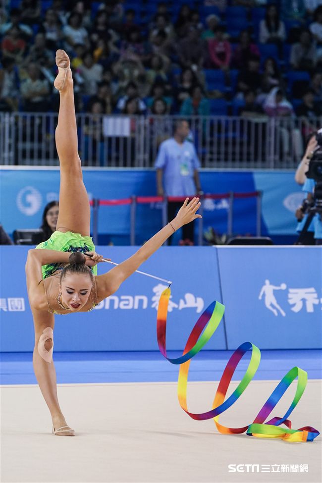 世大運韻律體操個人單項，各國好手展身手。（圖／記者林敬旻攝）