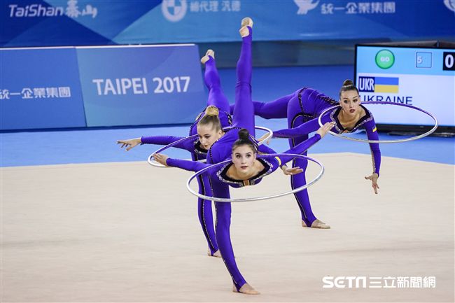世大運韻律體操團體單項，各國好手展身手。（圖／記者林敬旻攝）