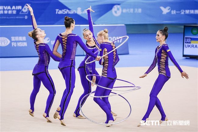 世大運韻律體操團體單項，各國好手展身手。（圖／記者林敬旻攝）