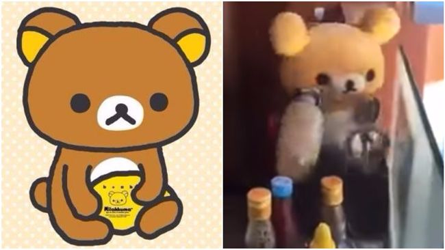 拉拉熊拚命搖飲料　網友頭都暈了
