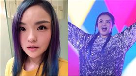 徐佳瑩,世大運閉幕式,合成圖／翻攝自徐佳瑩臉書、記者邱榮吉攝影