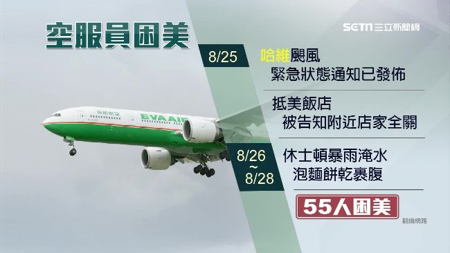 颶風重創德州！長榮硬飛空服員控受困