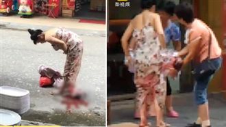 最強孕婦當街產子　生完淡定拎菜走人