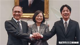 行政院長林全因為階段性任務完成提出辭呈，總統蔡英文5日親自舉行記者會，宣布新任行政院長由台南市長賴清德接任。  圖／記者林敬旻攝