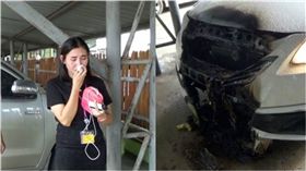 女神,汽車,燒香,祭拜,拜拜,守護神,Janjira Tuangyu,火燒車　圖／翻攝自泰國椰子網