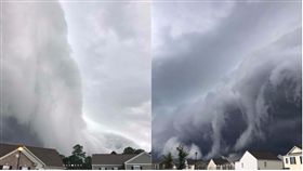 美國喬治亞州海恩斯維爾（Hinesville）一名婦人拍下了灘雲奇景。（圖／翻攝自Johanna Hood Instagram）