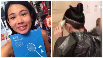 戴資穎拿刀自己剃頭　嚕完笑稱變兄弟