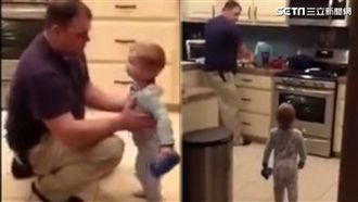 寶寶遭打屁屁　殺進廚房怒找爸爸理論