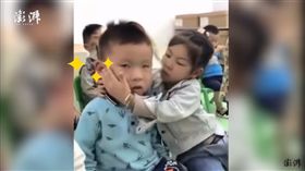 幼稚園,打瞌睡,男童,女童,打盹
圖／翻攝自澎湃新聞
