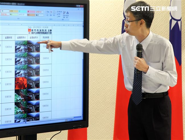 國家中山科學研究院-智慧防救災決策輔助系統，國防科技轉化再運用，災害防救智慧好幫手。（記者邱榮吉/攝影）