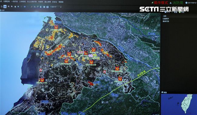 國家中山科學研究院-智慧防救災決策輔助系統，國防科技轉化再運用，災害防救智慧好幫手。（記者邱榮吉/攝影）