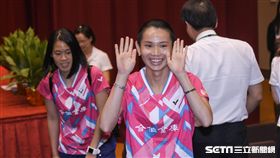 合庫之星頒獎典禮，羽球國手戴資穎出席接受頒獎　圖／記者林敬旻攝