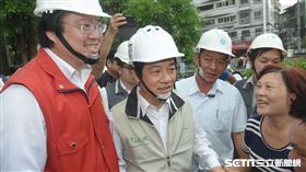 防範泰利颱風襲台，行政院長賴清德前往基隆視察大武崙溪 圖／記者林敬旻攝