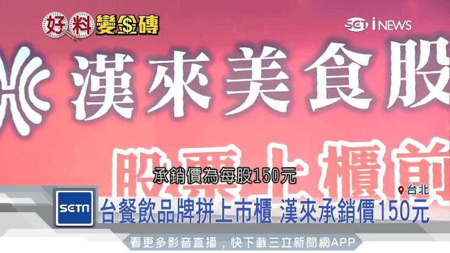 餐飲業激戰！漢來美食15日公開申購