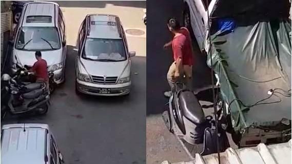 他為停車連移5輛機車　還隨便丟路邊