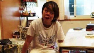 癌末母陪重殘愛女義跑　齊募舊鞋助人