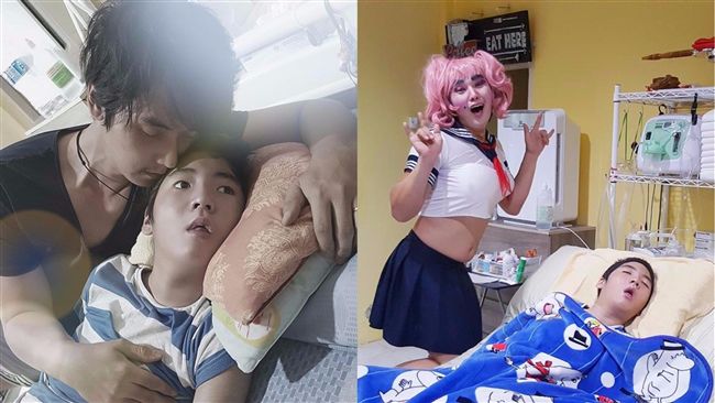 父床邊扮醜搞笑　只為逗植物人兒子笑