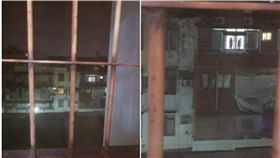 鄰居,雨衣,晾衣服,鬼月,嚇人,爆料公社,窗戶,陽台　圖／翻攝自爆料公社