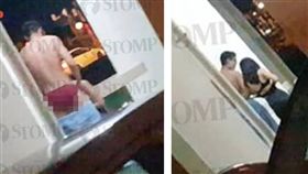 新加坡一對情侶，在組屋底樓上演2分鐘活春宮（圖／翻攝自中國報）