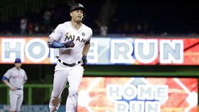 ▲邁阿密馬林魚怪力男Giancarlo Stanton掃射今年第55轟。（圖／／美聯社／達志影像）