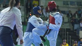 ▲中華隊馬婷霞（中）不敵韓國選手，收下銅牌。（圖／體記協會提供）