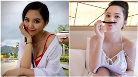 ▲香港女模李曼筠身材火辣，也不吝嗇分享辣照。（合成圖／翻攝李曼筠臉書）