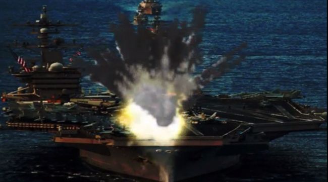 上次炸白宮…北韓假想飛彈炸航空母艦