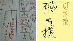 回家作業,飛蛾撲火,訂正,作業簿,老師,寫字,鵝,錯字
（圖／翻攝自爆料公社）