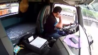 夾擊貨車釀死　砂石車駕駛分心片曝光