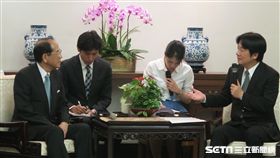 行政院長賴清德接見「日本台灣交流協會」會長大橋光夫。（記者盧素梅攝）