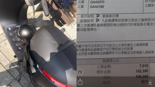 撞壞Gogoro　維修費竟比新車貴