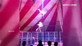 直擊!14歲雜技少女失手 半空墜落臀骨折