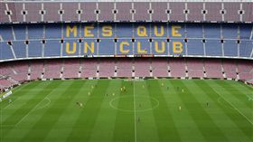 位於加泰隆尼亞的巴塞隆納主場比賽，不開放觀眾進場。（圖／路透社／達志影像）