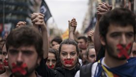 ▲加泰自治區罷工。（圖／美聯社／達志影像）