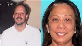 賭城槍手派達克 （Stephen Paddock）、女友丹妮（Marilou Danley）。（合成圖／左《THE INDEPENDENT》、右：美聯社／達志影像）