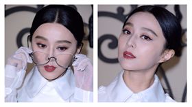 范冰冰出席巴黎時裝周，摘下眼鏡後疑似脫妝，出現明顯色差。（翻攝自Daily街拍微博）