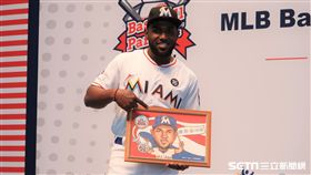 馬林魚強打Marcell Ozuna來台參加棒球樂園。（圖／記者王怡翔攝）