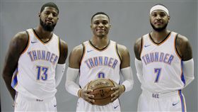 ▲雷霆三巨頭展現華麗攻擊。（圖／美聯社／達志影像）