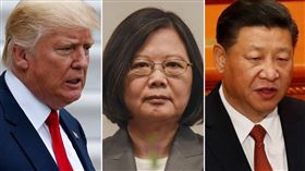 川普（圖／路透社／達志影像）、蔡英文（圖／記者林敬旻攝）、習近平（圖／美聯社／達志影像）,美國,台灣,中華民國,中國,大陸
