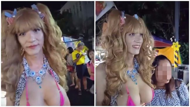 墾丁出現金髮巨乳妹　竟是正港男兒身
