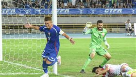 中華男足對上巴林17號陳柏良 圖／記者林敬旻攝