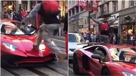 藍寶堅尼,Aventador Superveloce,停車,踩踏,挑釁,奔跑,惡搞,戲碼,真實性 圖／翻攝自IG https://goo.gl/Dfqmqe