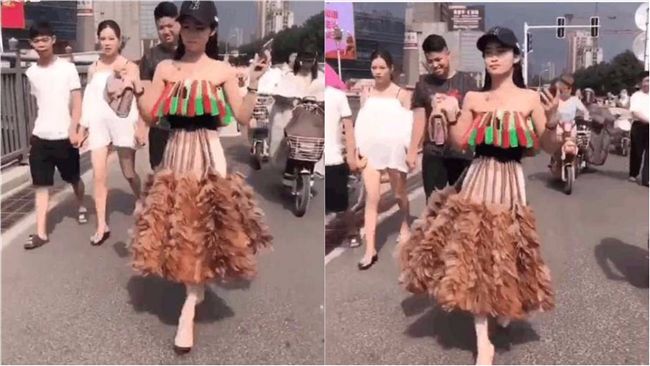 妹子穿這樣上街！讓網友直呼：欠抽嗎