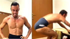  跳一跳就破世界紀錄　肌肉猛男30秒穿13件內褲影片來源：YouTube