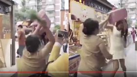 愛馬仕女插隊還羞辱人　大媽拿蔥狂K 圖／翻攝自YouTube