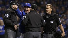 Joe Maddon抗議被驅逐出場。（圖／美聯社／達志影像）