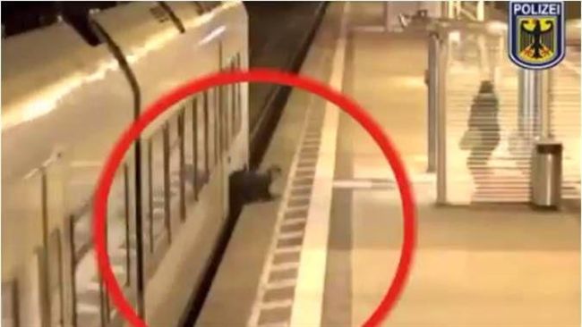 男子闖鐵道　困月台火車縫隙奇蹟生還