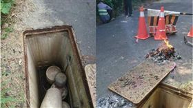 工人,人孔蓋,手孔蓋,骨灰罈,爆料公社,高雄　圖／翻攝自臉書