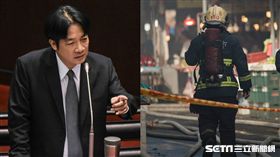 賴清德、消防員 圖／記者林敬旻攝影、默德攝影工作室提供